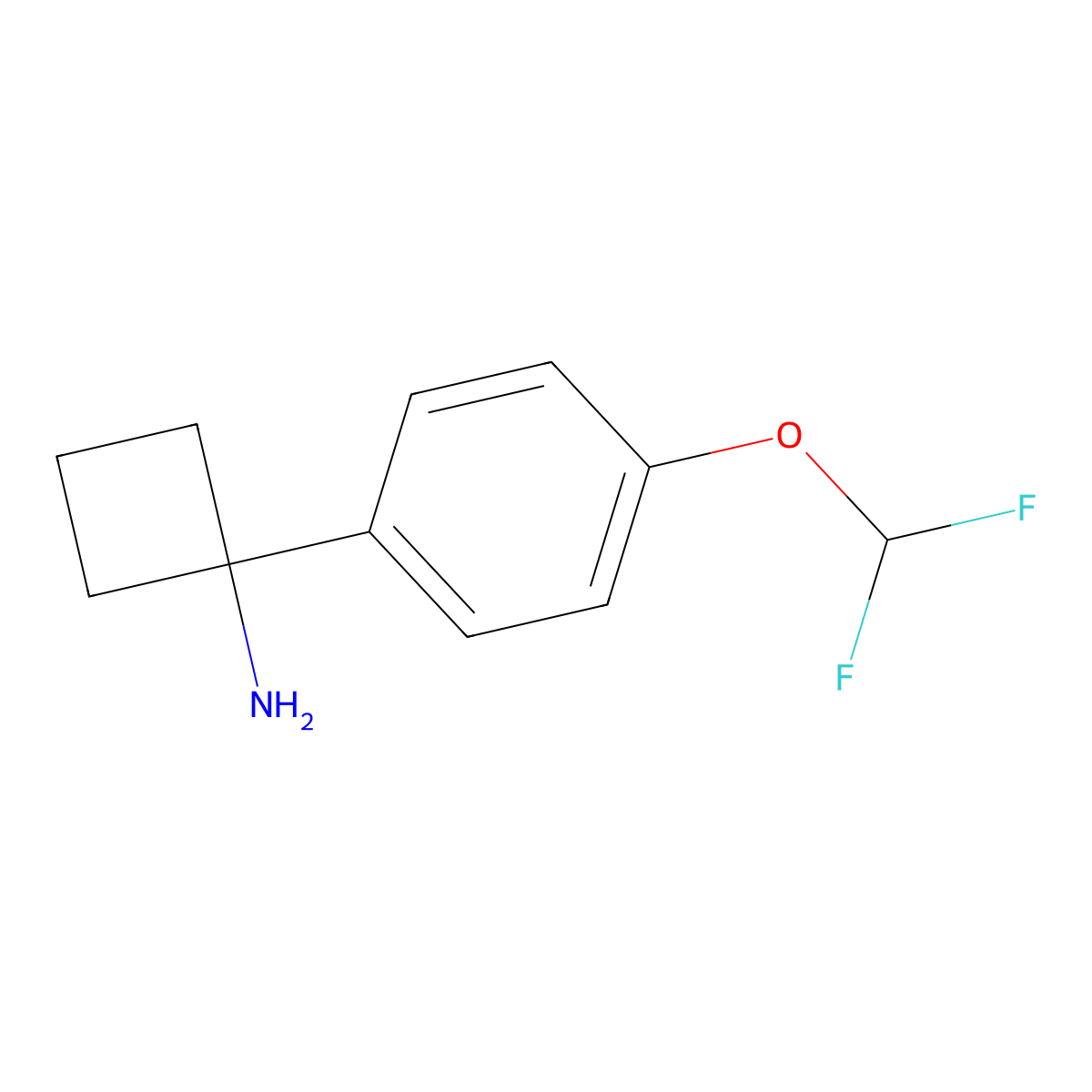 1-[4-(Difluoromethoxy)phenyl]cyclobutan-1-amine molecular structure, CAS 1094283-05-2