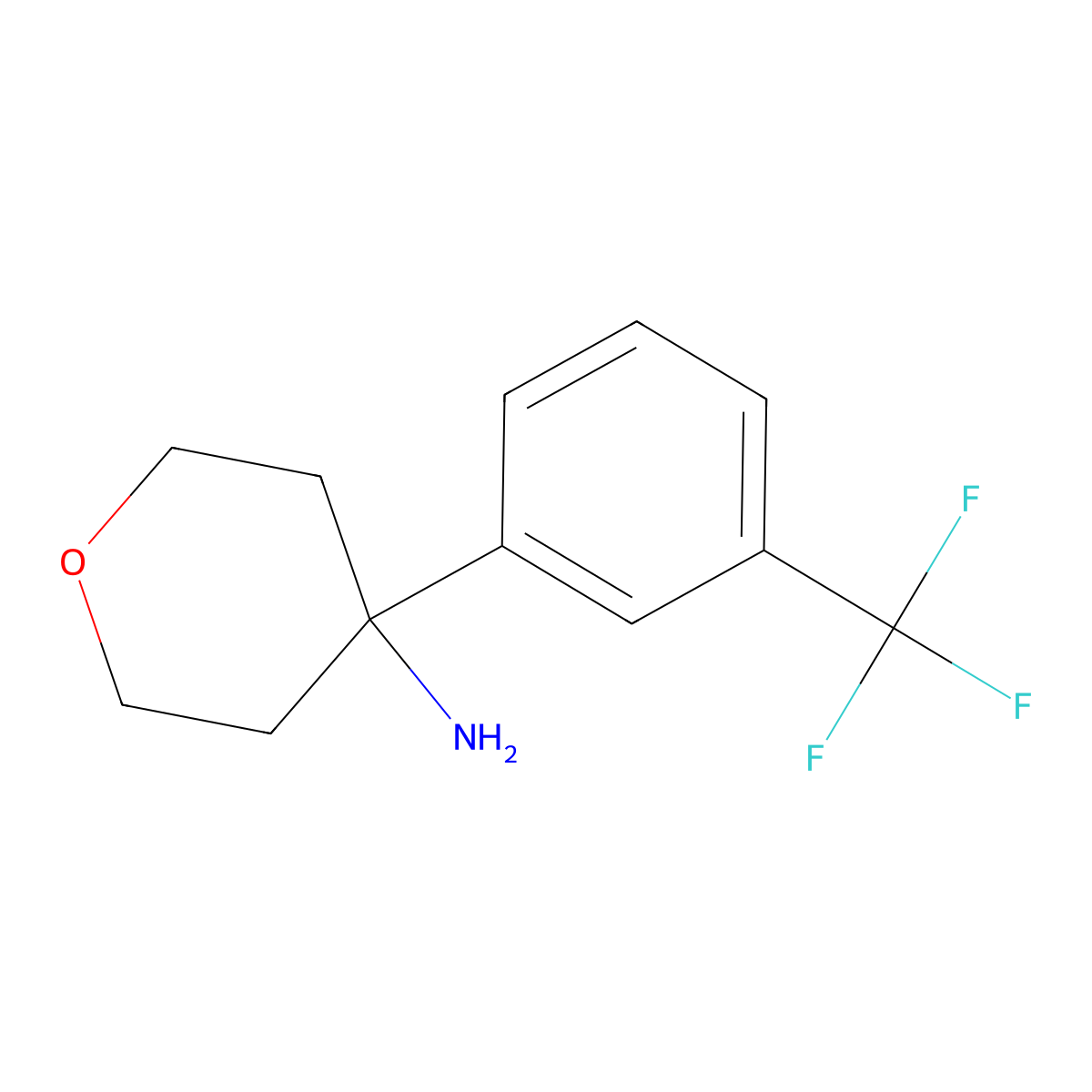 4-(3-Trifluoromethylphenyl)tetrahydropyran-4-amine molecular structure, CAS 1094283-09-6