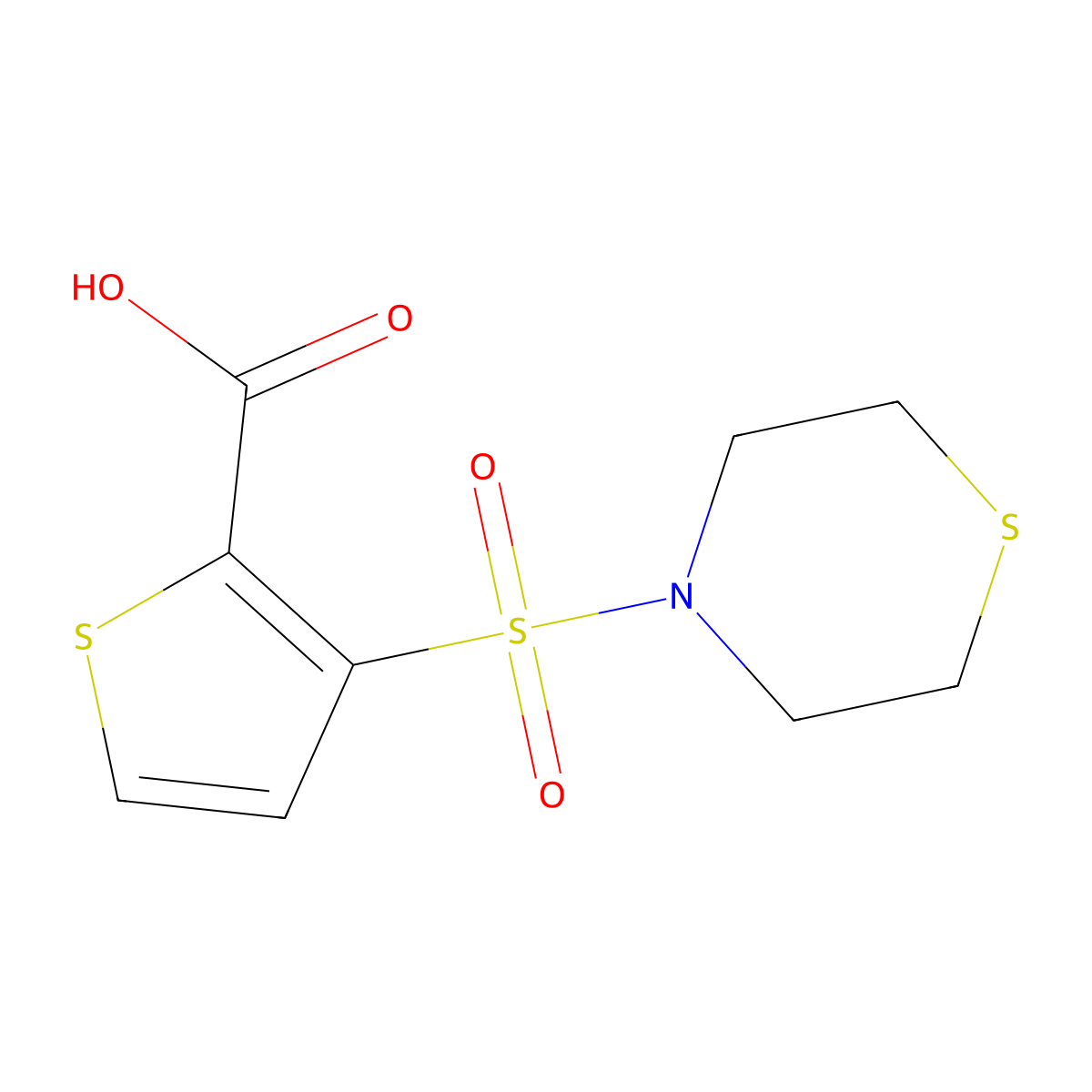 3-(Thiomorpholine-4-sulfonyl)thiophene-2-carboxylic acid molecular structure, CAS 1094283-18-7