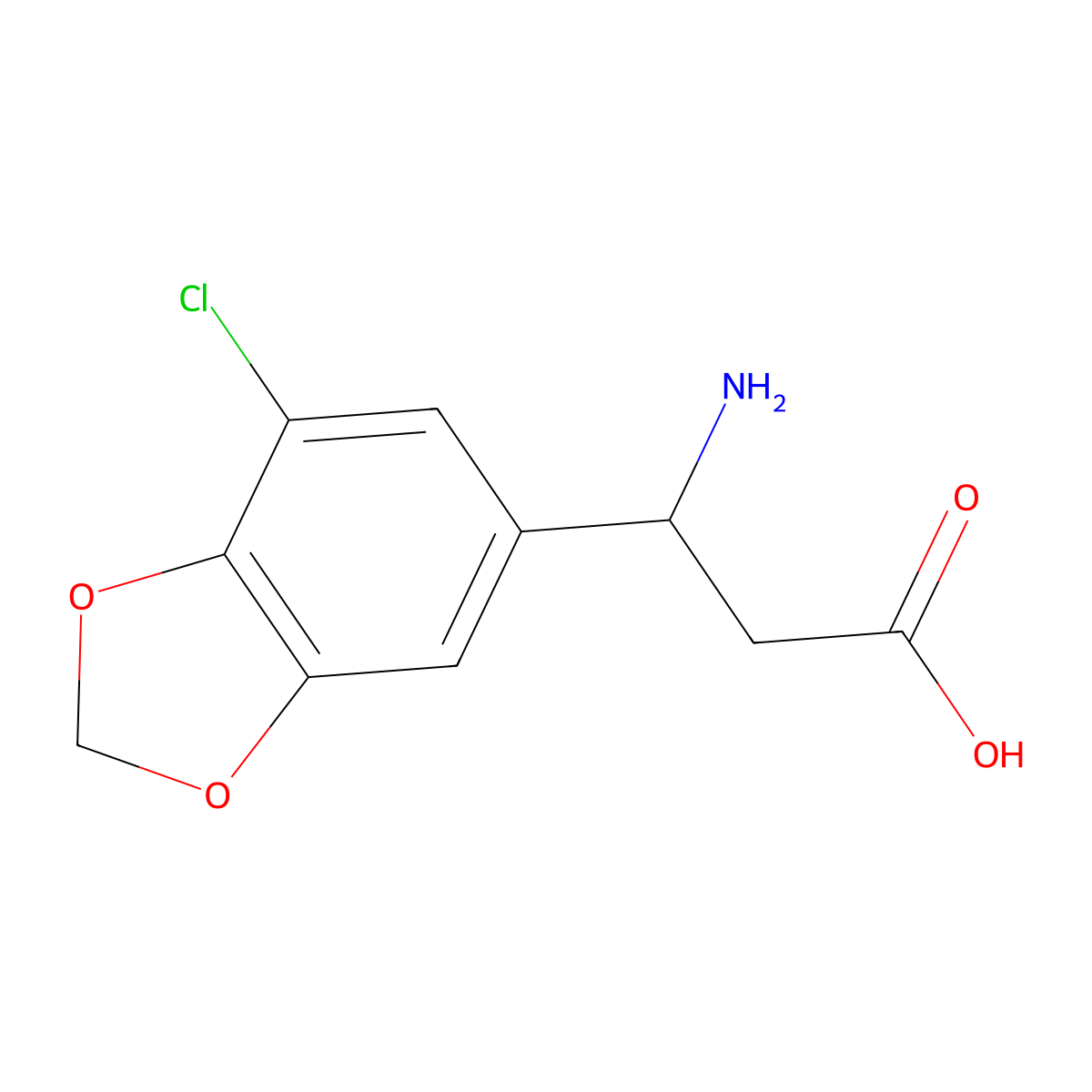 3-Amino-3-(7-chloro-1,3-dioxaindan-5-yl)propanoic acid molecular structure, CAS 1094284-23-7