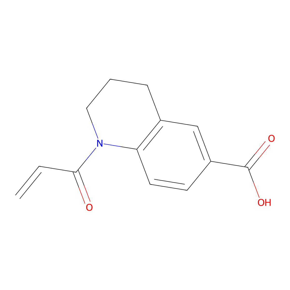 1-(Prop-2-enoyl)-1,2,3,4-tetrahydroquinoline-6-carboxylic acid molecular structure, CAS 1094284-48-6