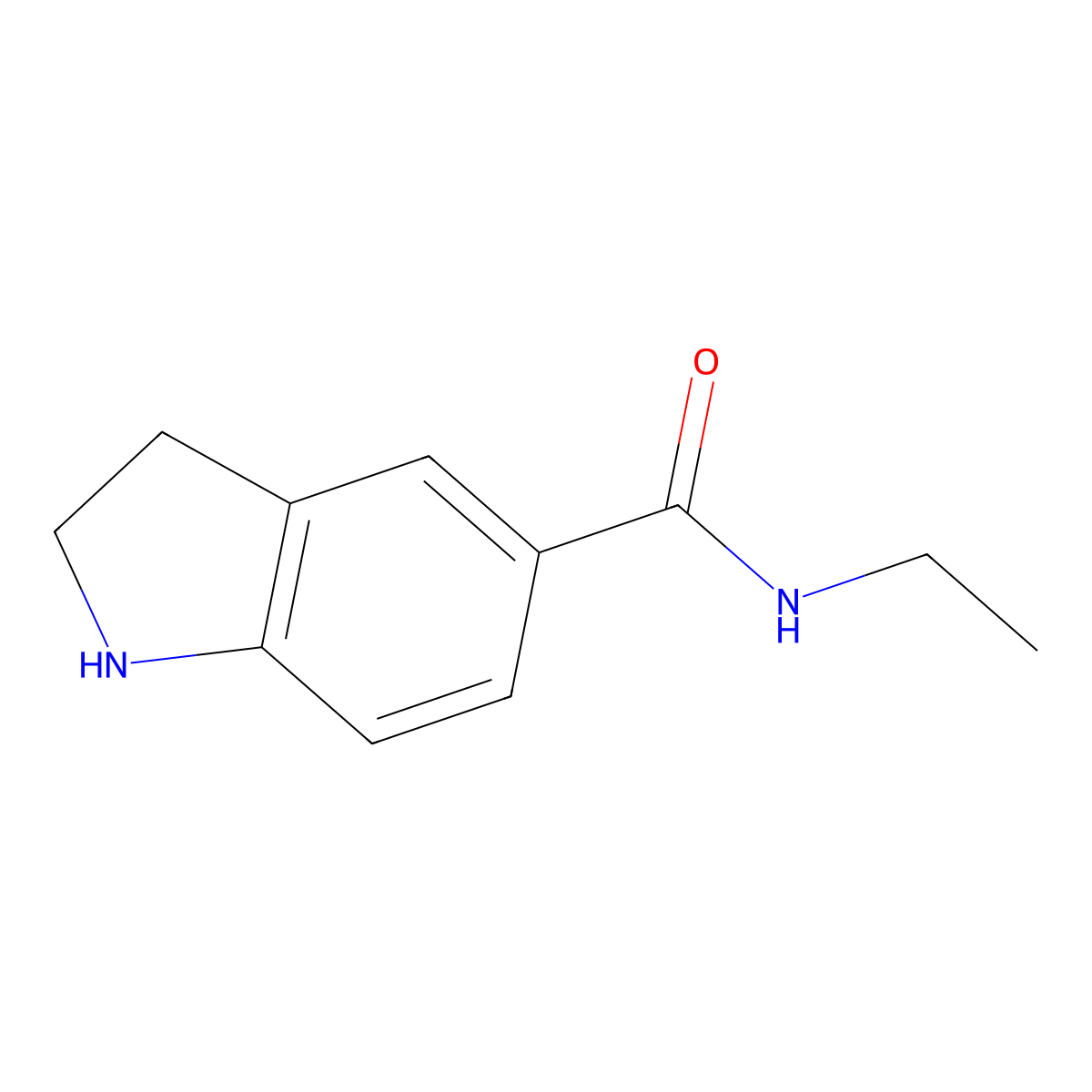 N-ethyl-2,3-dihydro-1H-indole-5-carboxamide molecular structure, CAS 1094284-63-5
