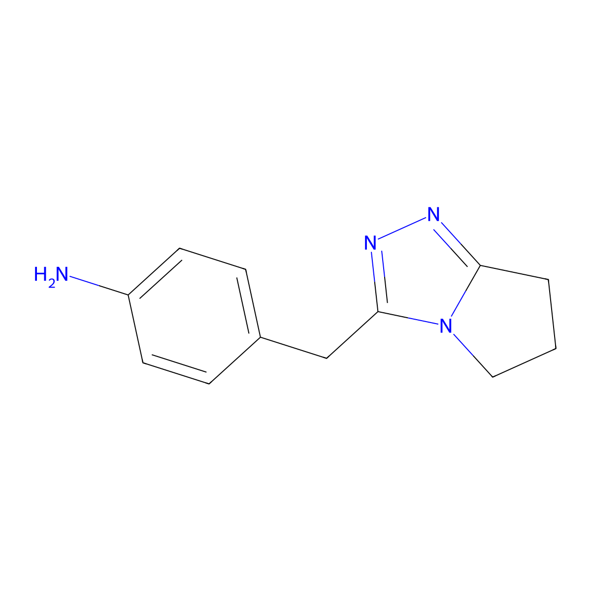 4-{5H,6H,7H-pyrrolo[2,1-c][1,2,4]triazol-3-ylmethyl}aniline molecular structure, CAS 1094285-37-6