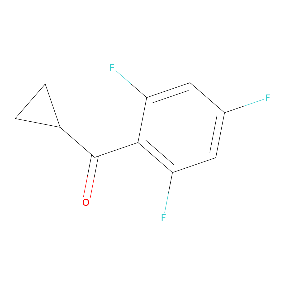 Cyclopropyl(2,4,6-trifluorophenyl)methanone molecular structure, CAS 1094286-65-3