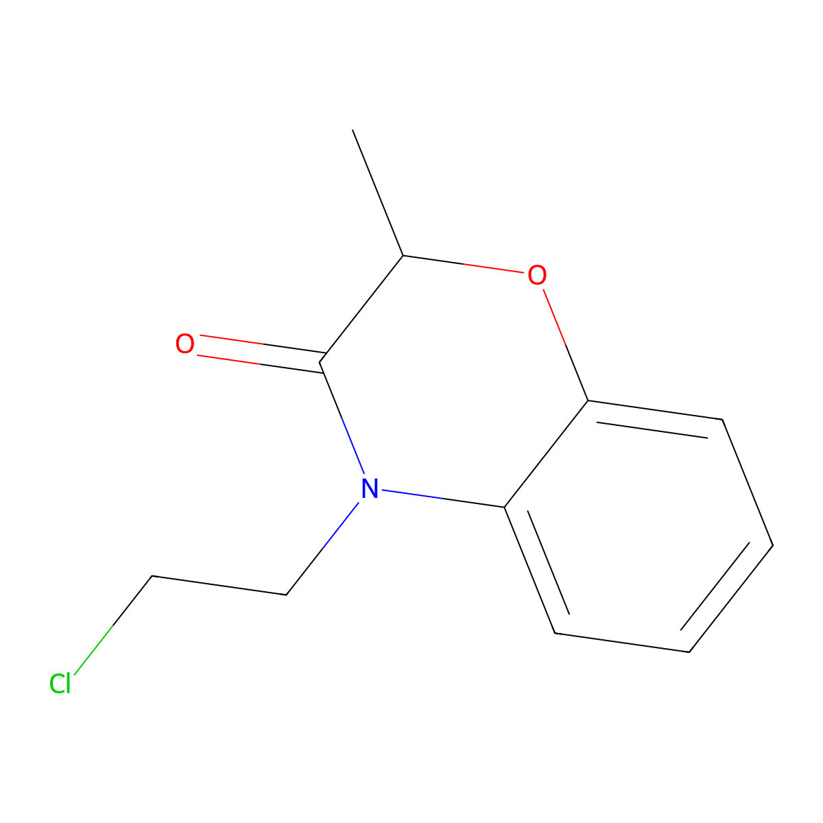 4-(2-chloroethyl)-2-methyl-3,4-dihydro-2H-1,4-benzoxazin-3-one molecular structure, CAS 1094288-54-6