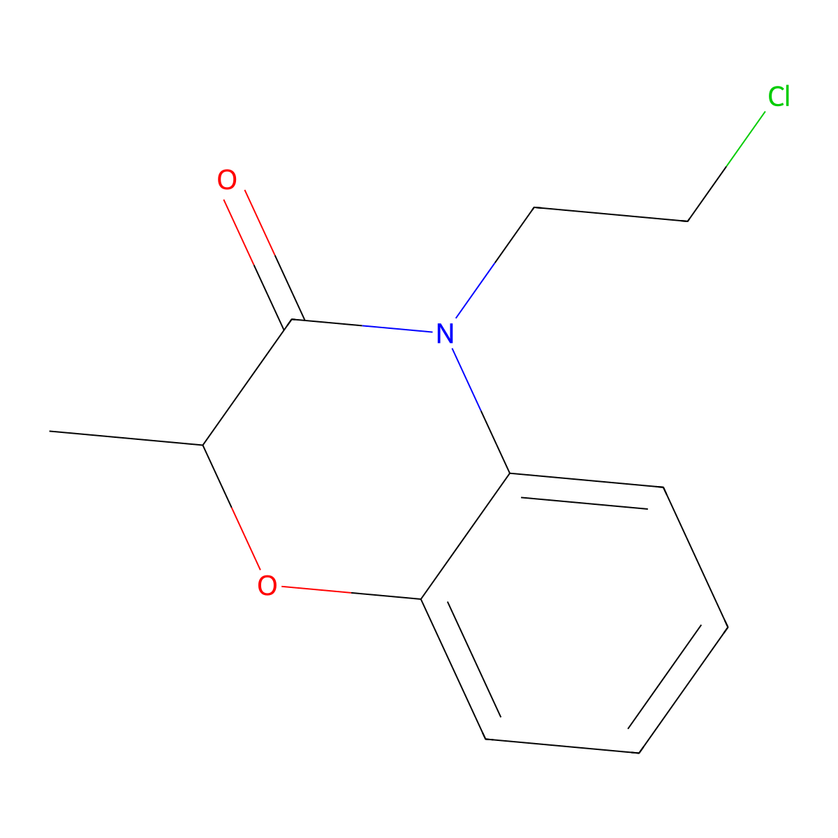 4-(2-chloroethyl)-2-methyl-3,4-dihydro-2H-1,4-benzoxazin-3-one molecular structure, CAS 1094288-54-6