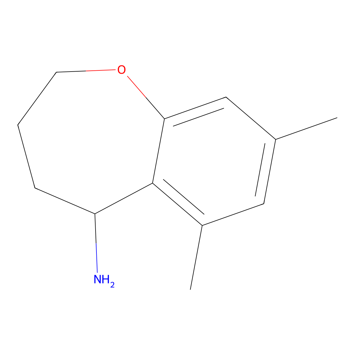 1-Benzoxepin-5-amine, 2,3,4,5-tetrahydro-6,8-dimethyl- molecular structure, CAS 1094288-79-5