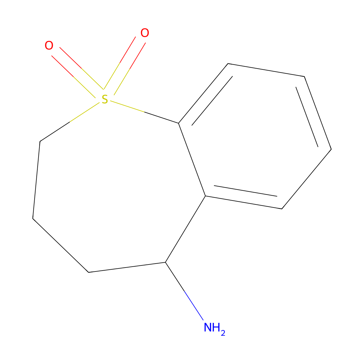 5-Amino-2,3,4,5-tetrahydro-1lambda6-benzothiepine-1,1-dione molecular structure, CAS 1094289-20-9