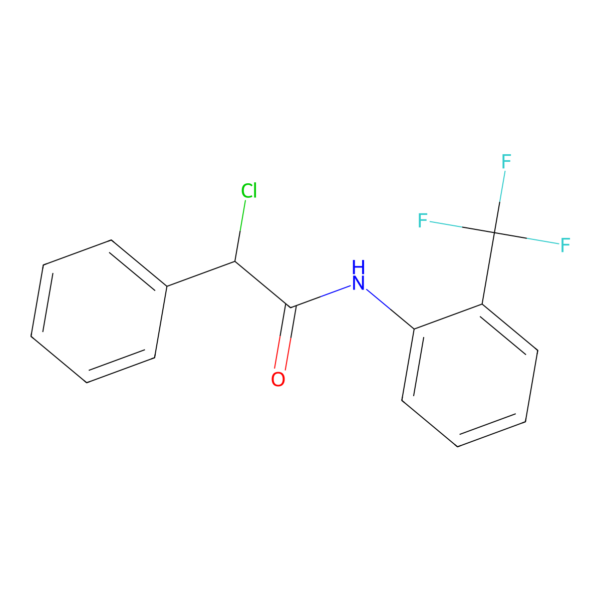 2-Chloro-2-phenyl-N-[2-(trifluoromethyl)-phenyl]acetamide molecular structure, CAS 1094289-71-0