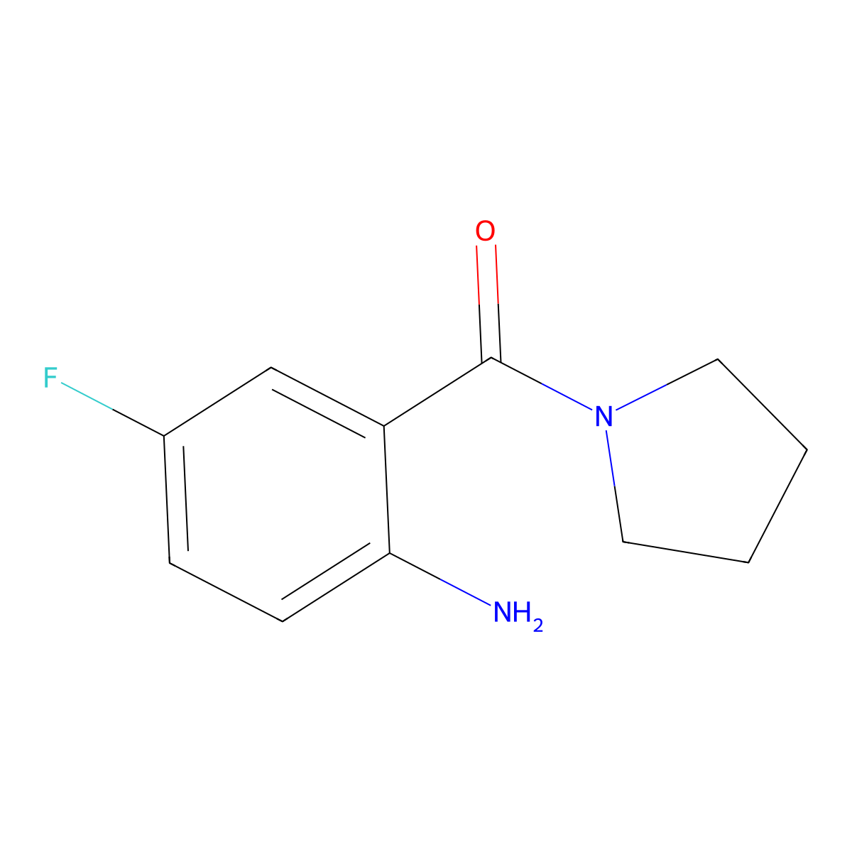 (2-Amino-5-fluorophenyl)(pyrrolidin-1-yl)methanone molecular structure, CAS 1094290-32-0
