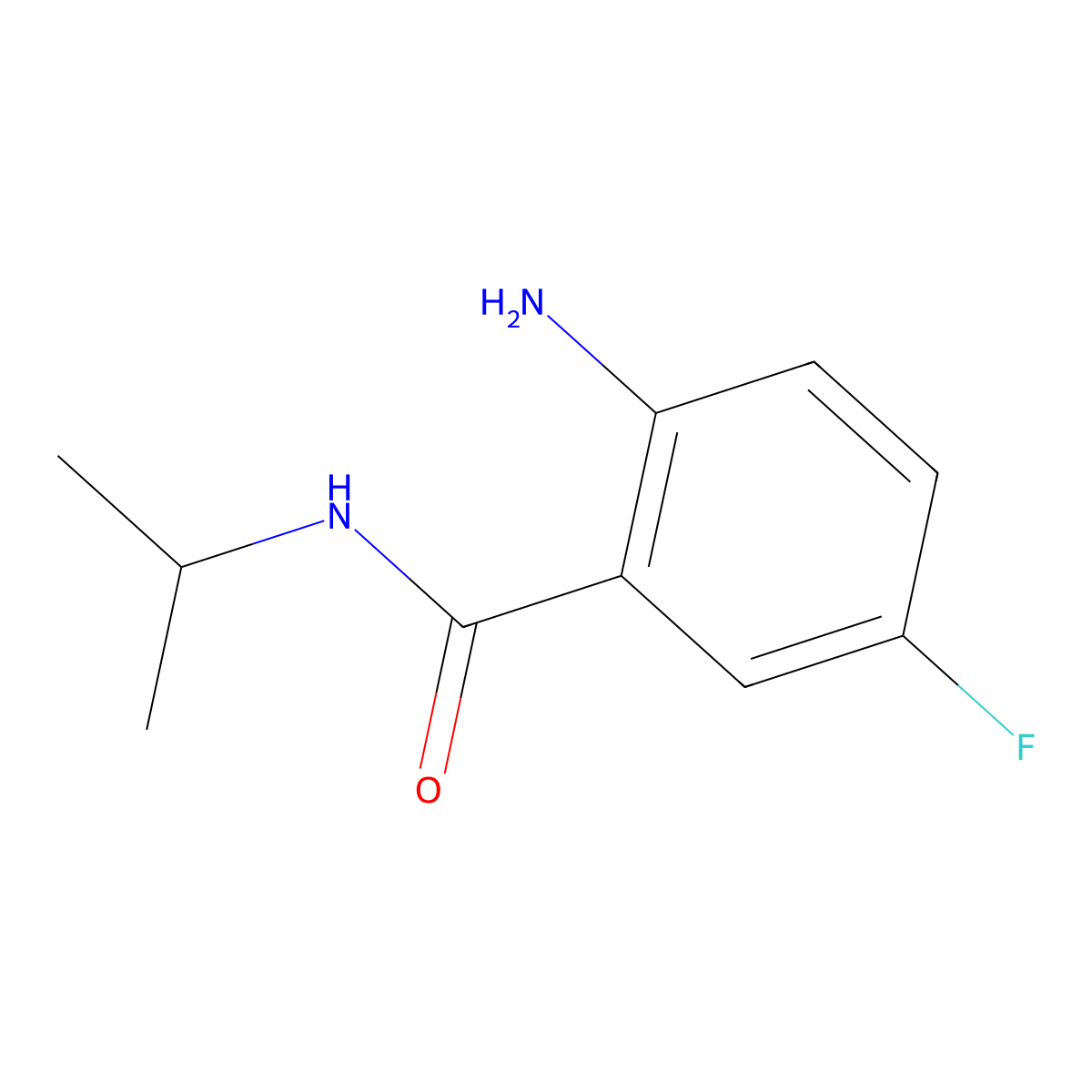 2-Amino-5-fluoro-N-isopropylbenzamide molecular structure, CAS 1094290-34-2