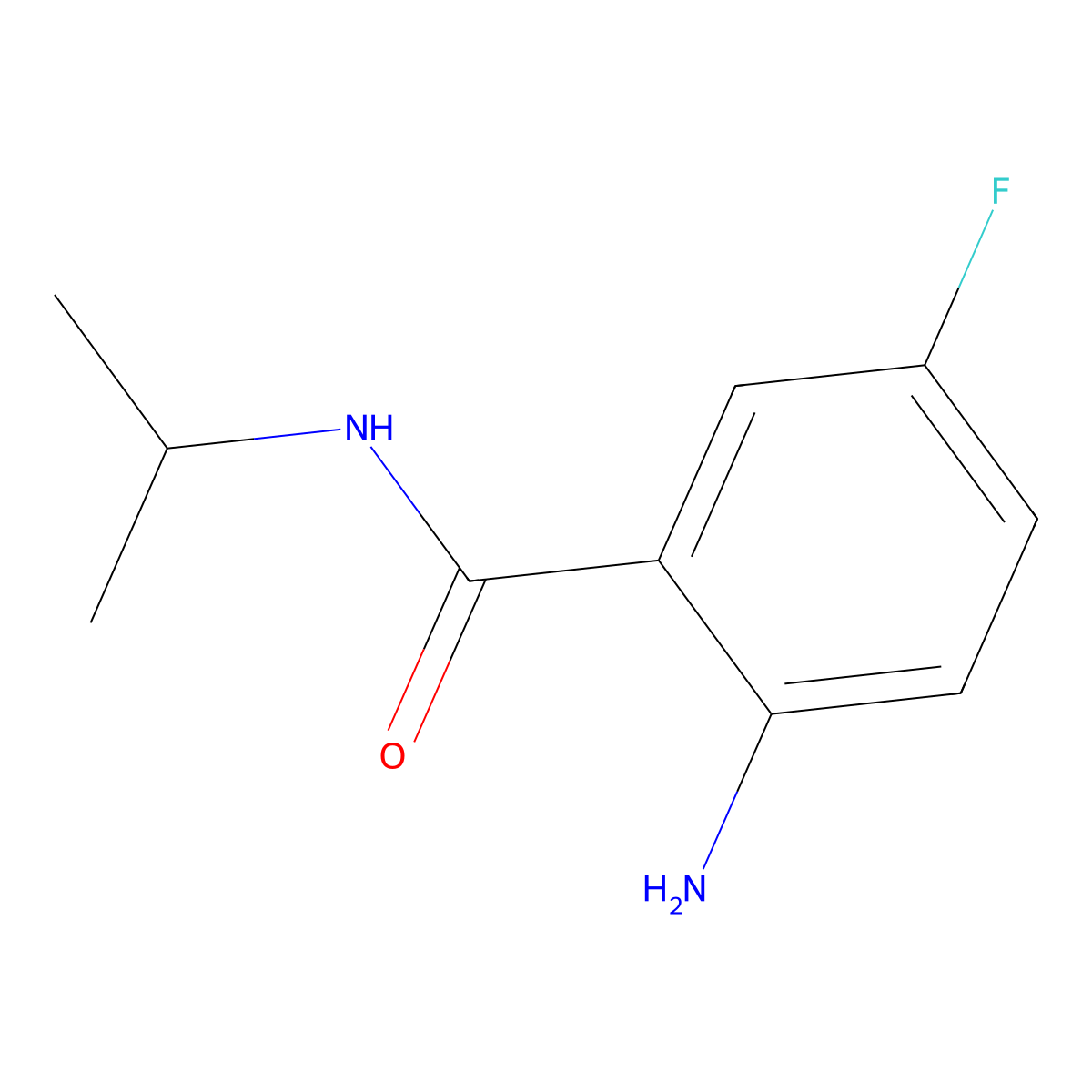 2-Amino-5-fluoro-N-isopropylbenzamide molecular structure, CAS 1094290-34-2