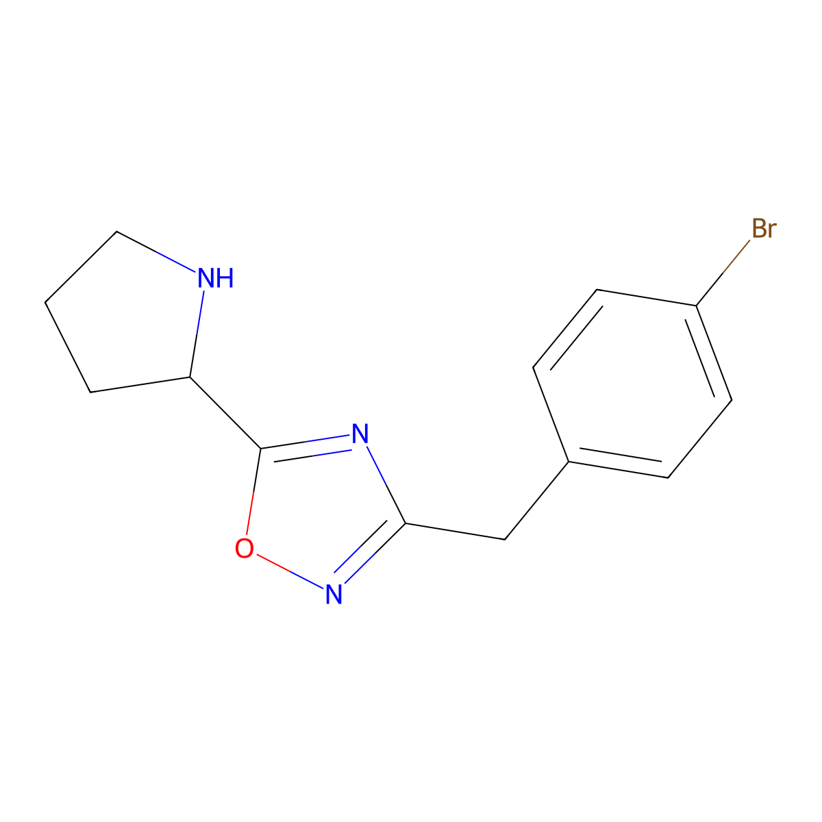 3-[(4-Bromophenyl)methyl]-5-(pyrrolidin-2-yl)-1,2,4-oxadiazole molecular structure, CAS 1094291-05-0