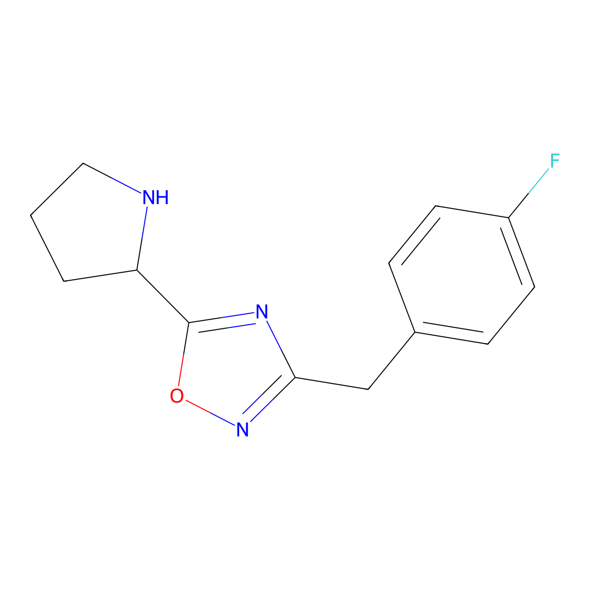 3-[(4-Fluorophenyl)methyl]-5-(pyrrolidin-2-yl)-1,2,4-oxadiazole molecular structure, CAS 1094291-17-4