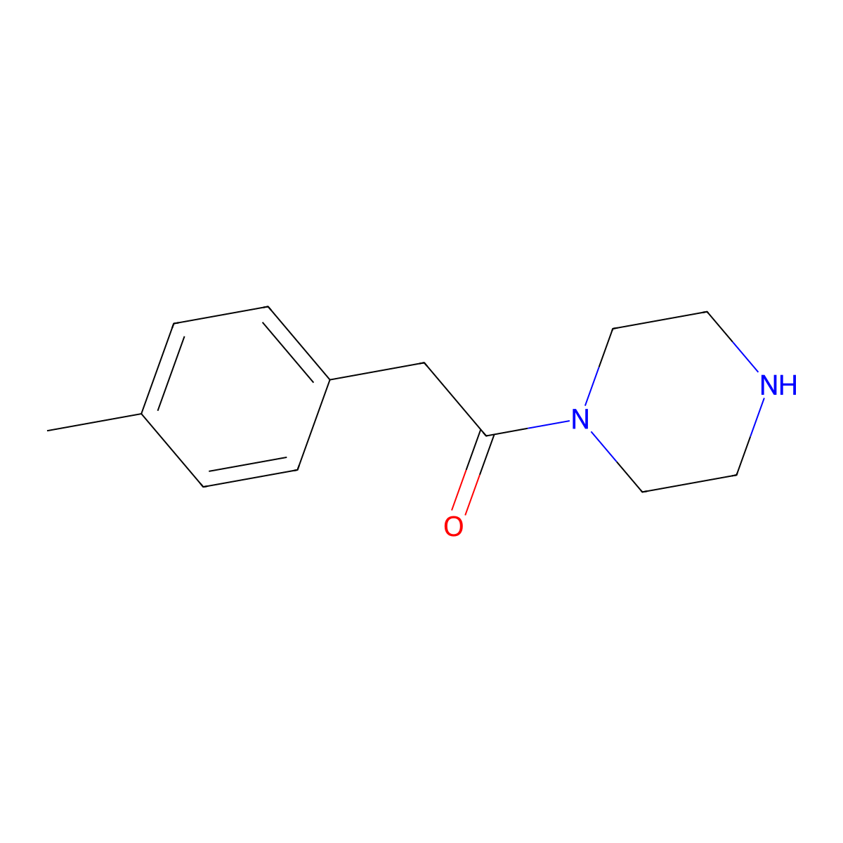 2-(4-Methylphenyl)-1-(piperazin-1-yl)ethan-1-one molecular structure, CAS 1094292-19-9