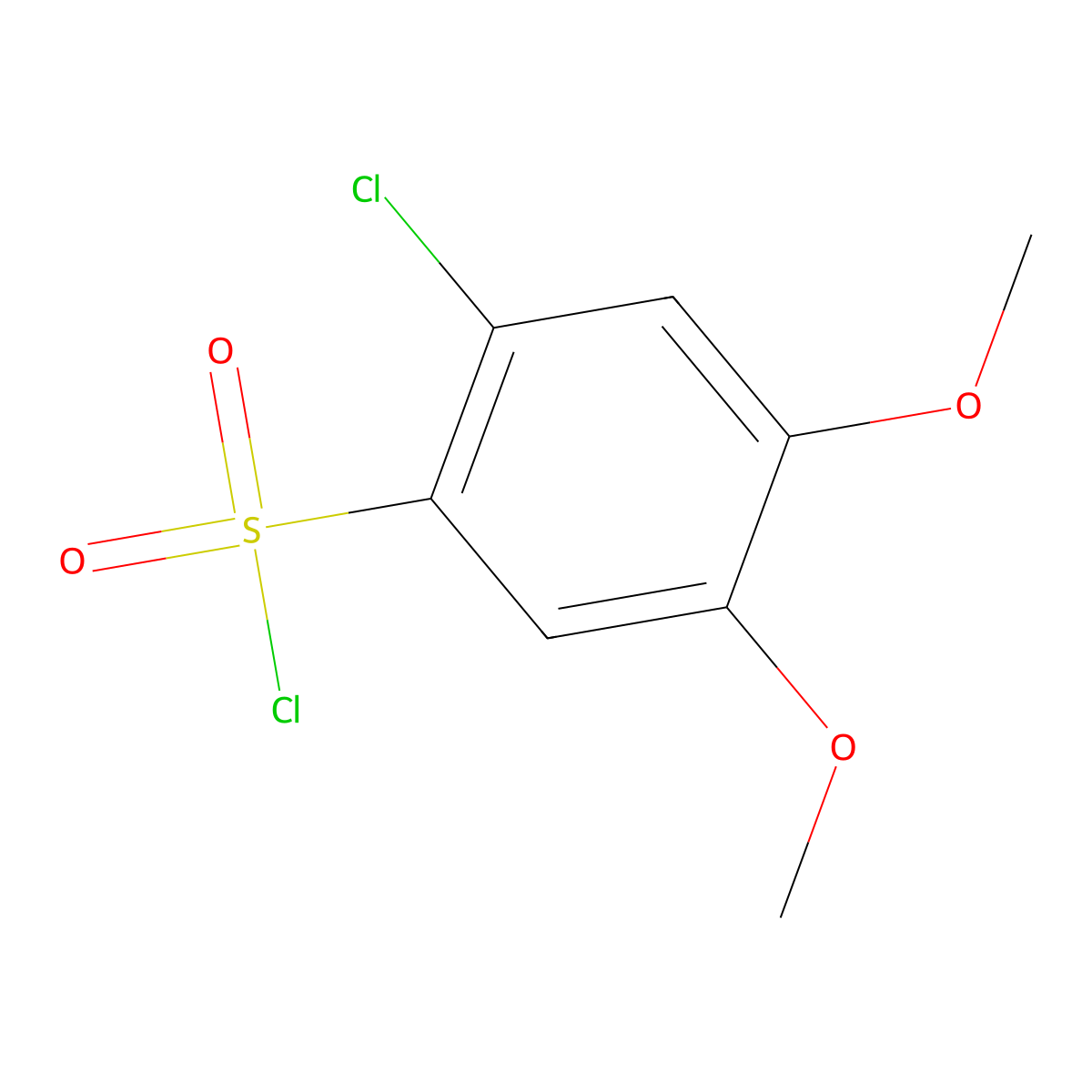 2-Chloro-4,5-dimethoxybenzene-1-sulfonyl chloride molecular structure, CAS 1094292-46-2