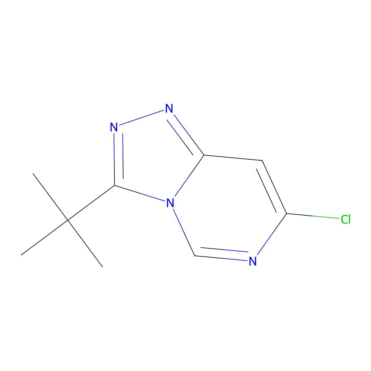 3-Tert-butyl-7-chloro-[1,2,4]triazolo[4,3-c]pyrimidine molecular structure, CAS 1094292-89-3