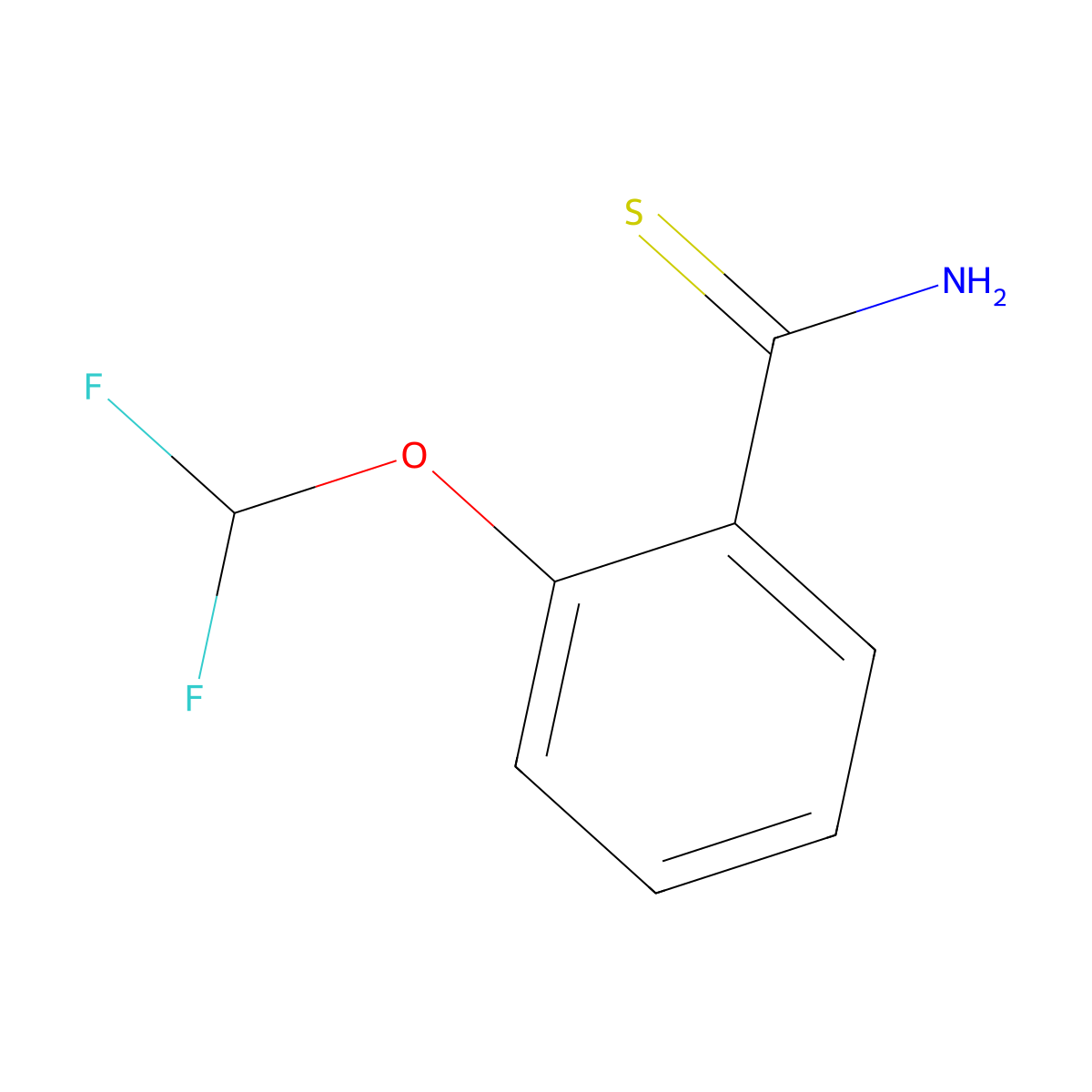 2-(Difluoromethoxy)benzothioamide molecular structure, CAS 1094293-72-7