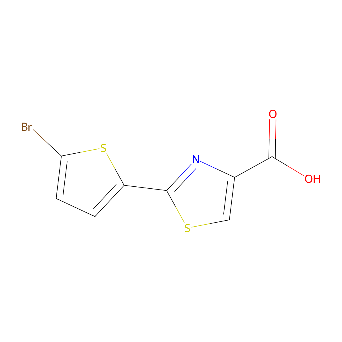 2-(5-Bromothiophen-2-yl)-1,3-thiazole-4-carboxylic acid molecular structure, CAS 1094293-74-9