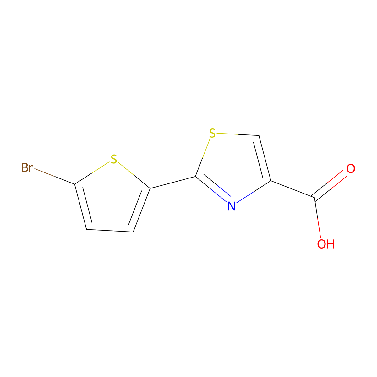 2-(5-Bromothiophen-2-yl)-1,3-thiazole-4-carboxylic acid molecular structure, CAS 1094293-74-9