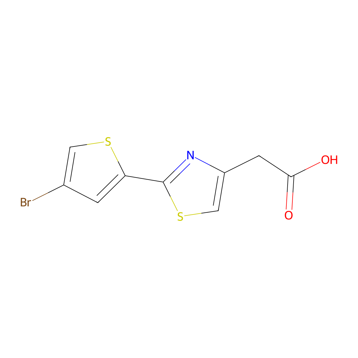 2-[2-(4-Bromothiophen-2-yl)-1,3-thiazol-4-yl]acetic acid molecular structure, CAS 1094293-78-3