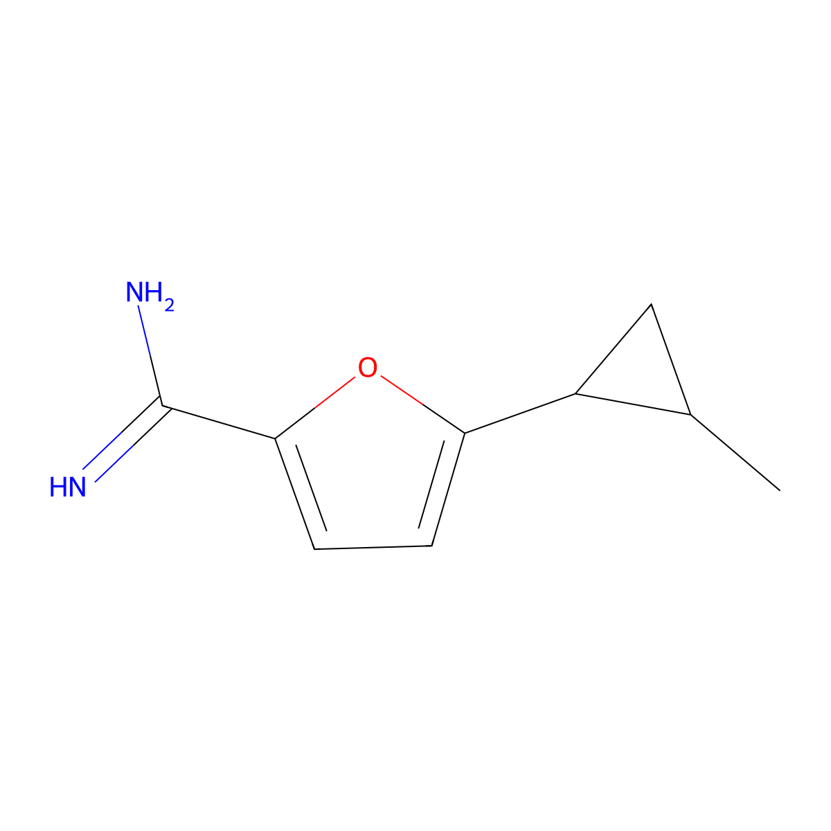 5-(2-Methylcyclopropyl)furan-2-carboximidamide molecular structure, CAS 1094293-80-7