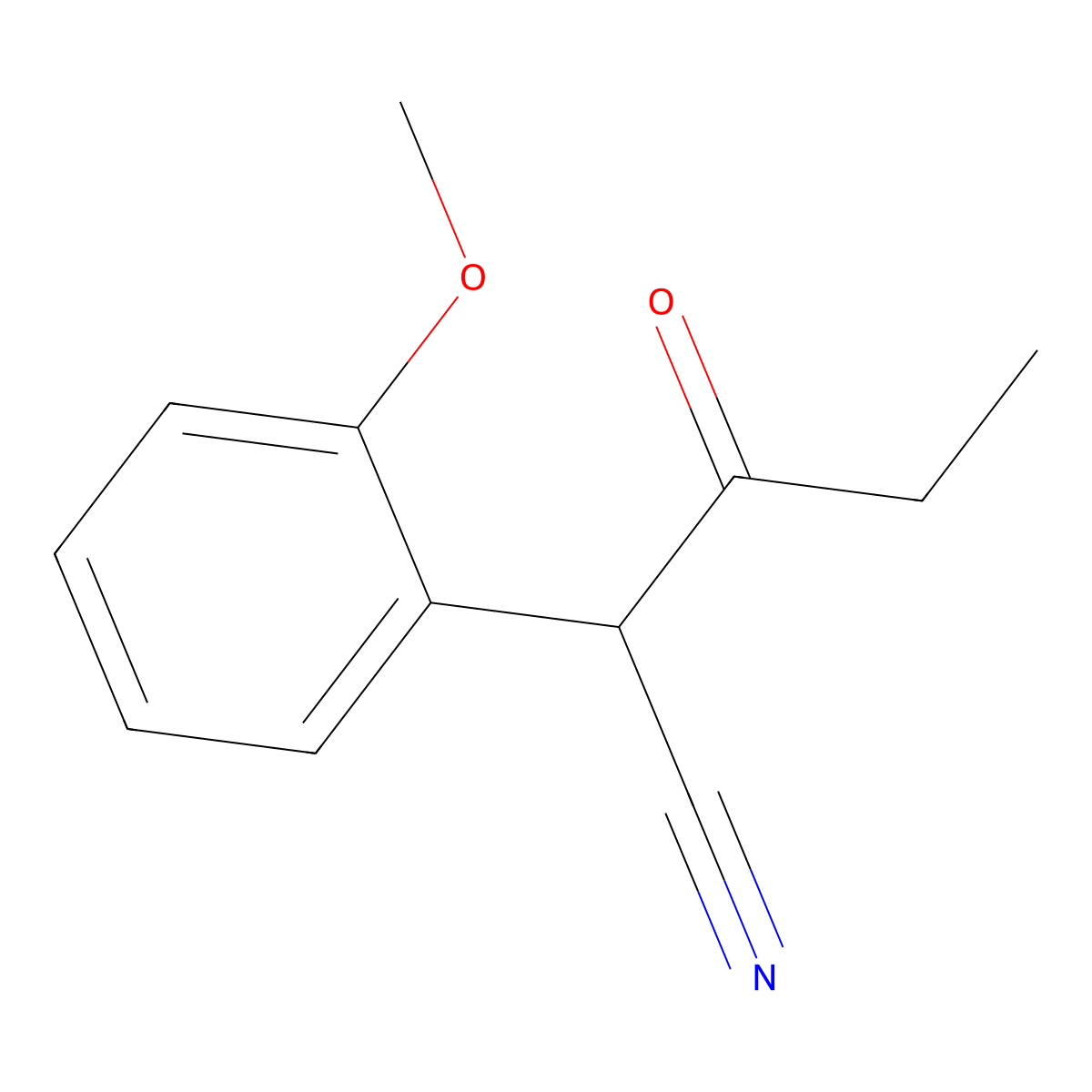 2-(2-Methoxyphenyl)-3-oxopentanenitrile molecular structure, CAS 1094294-73-1