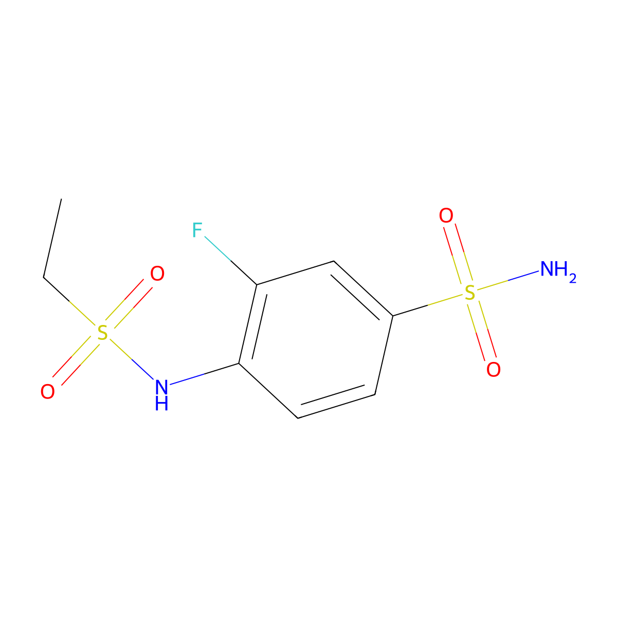 4-Ethanesulfonamido-3-fluorobenzene-1-sulfonamide molecular structure, CAS 1094295-96-1