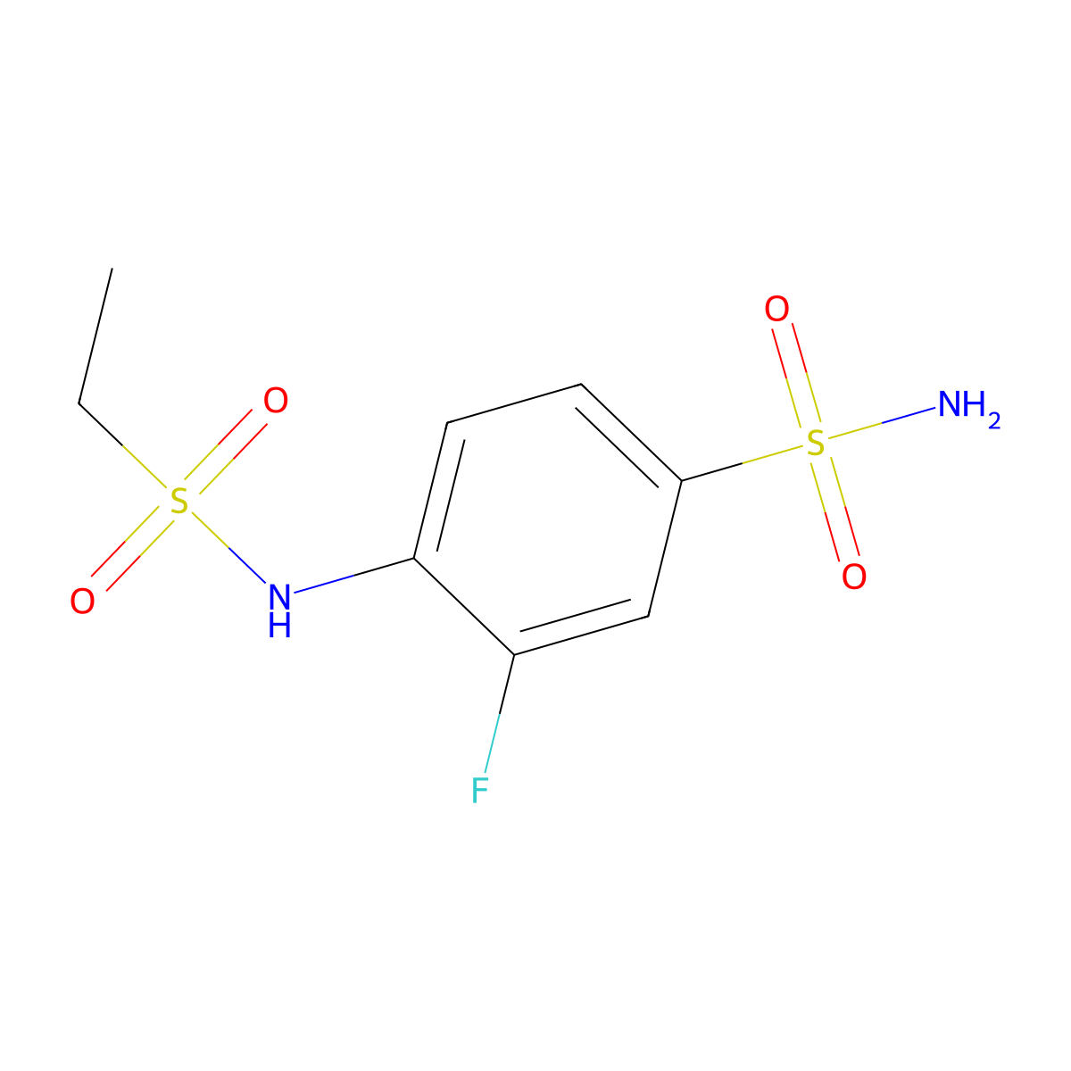 4-Ethanesulfonamido-3-fluorobenzene-1-sulfonamide molecular structure, CAS 1094295-96-1
