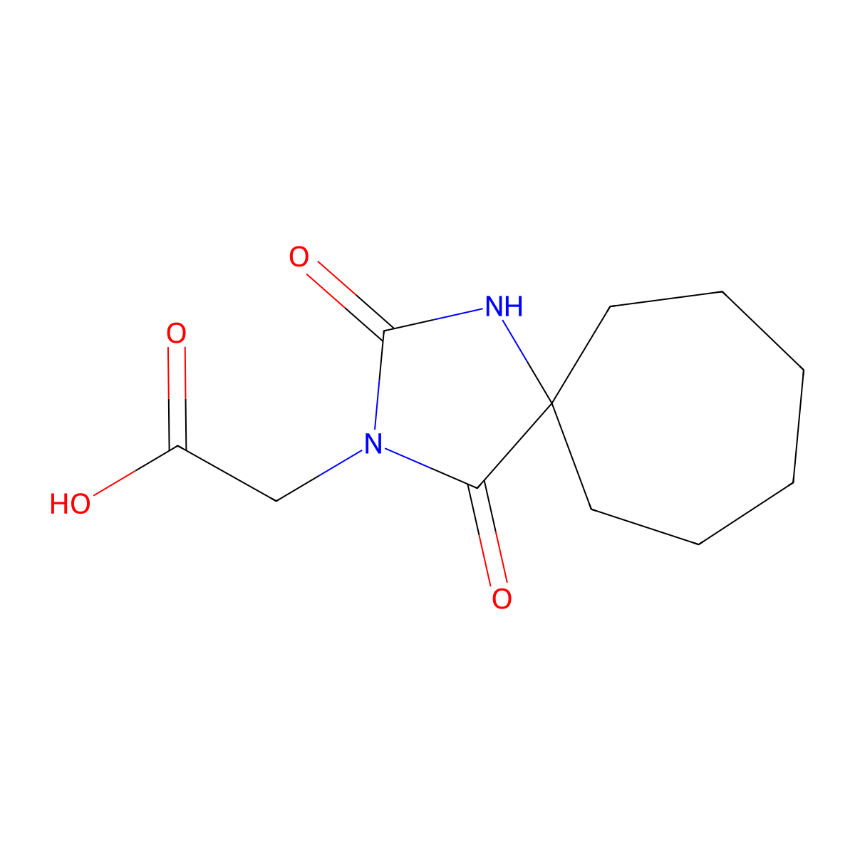 2-(2,4-Dioxo-1,3-diazaspiro[4.6]undecan-3-yl)acetic acid molecular structure, CAS 1094296-71-5