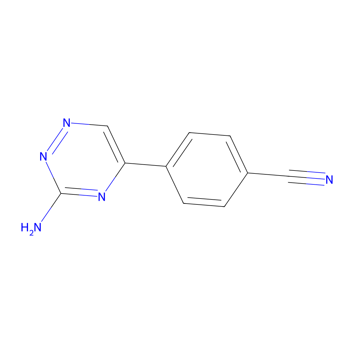 4-(3-Amino-1,2,4-triazin-5-yl)benzonitrile molecular structure, CAS 1094296-78-2