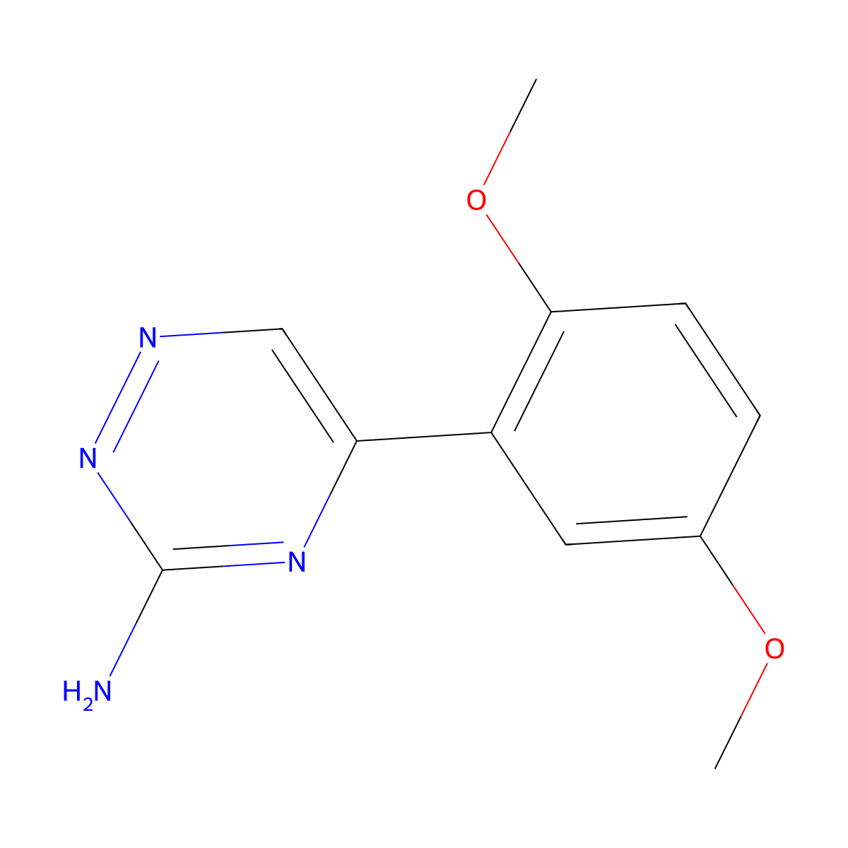 5-(2,5-Dimethoxyphenyl)-1,2,4-triazin-3-amine molecular structure, CAS 1094296-84-0