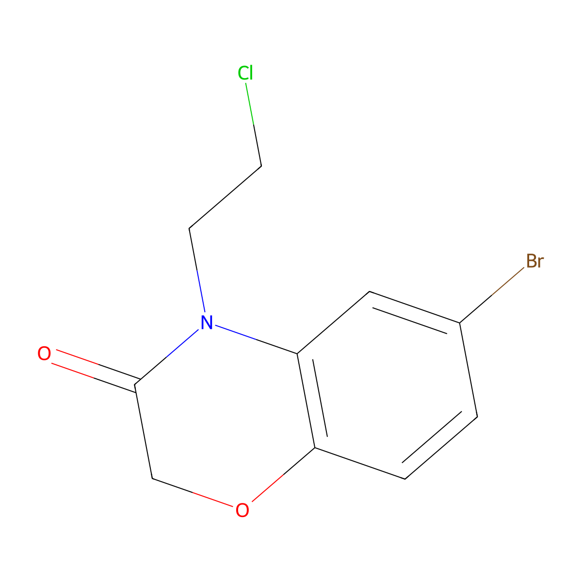 6-bromo-4-(2-chloroethyl)-3,4-dihydro-2H-1,4-benzoxazin-3-one molecular structure, CAS 1094298-71-1