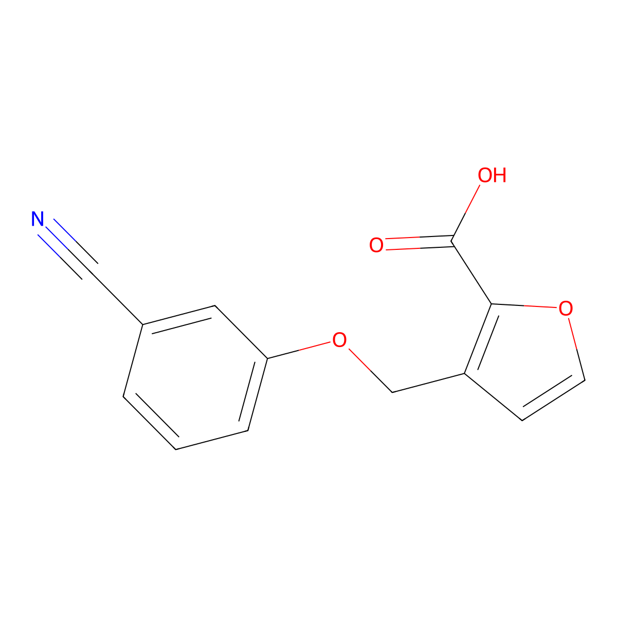 3-(3-Cyanophenoxymethyl)furan-2-carboxylic acid molecular structure, CAS 1094298-96-0