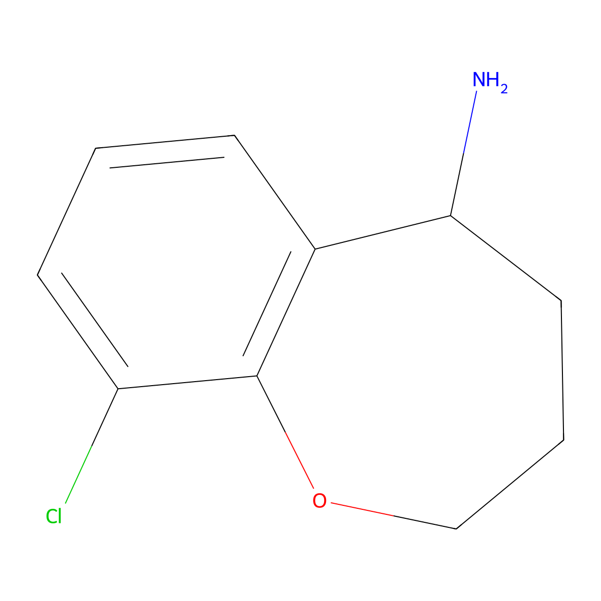 9-Chloro-2,3,4,5-tetrahydro-1-benzoxepin-5-amine molecular structure, CAS 1094299-22-5