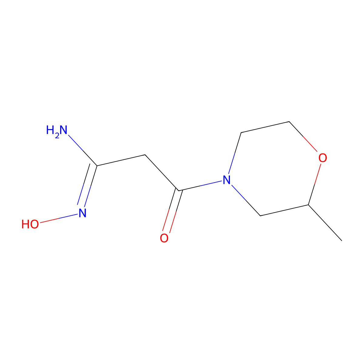 N'-hydroxy-3-(2-methylmorpholin-4-yl)-3-oxopropanimidamide molecular structure, CAS 1094299-57-6