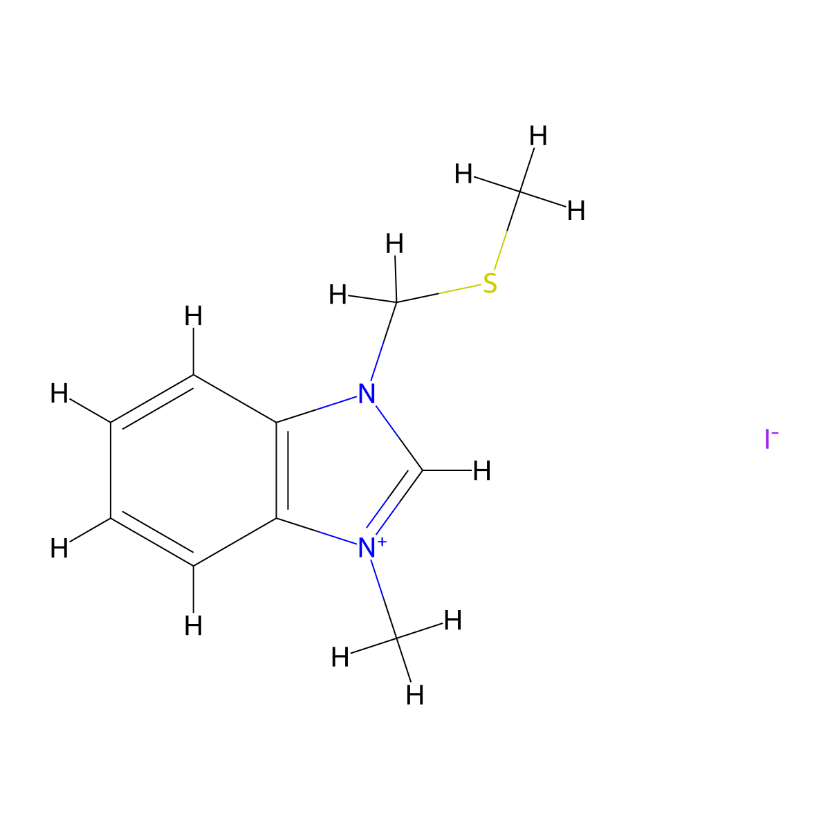 3-methyl-1-((methylthio)methyl)-1H-benzo[d]imidazol-3-ium iodide molecular structure, CAS 1094299-60-1