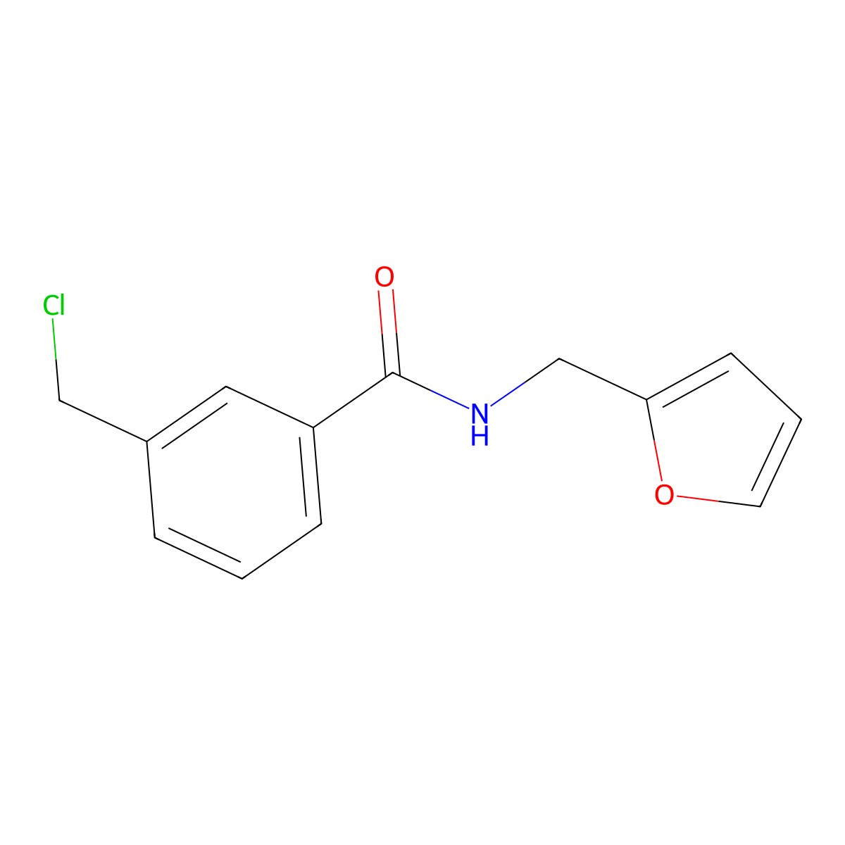 3-(chloromethyl)-N-(furan-2-ylmethyl)benzamide molecular structure, CAS 1094300-46-5