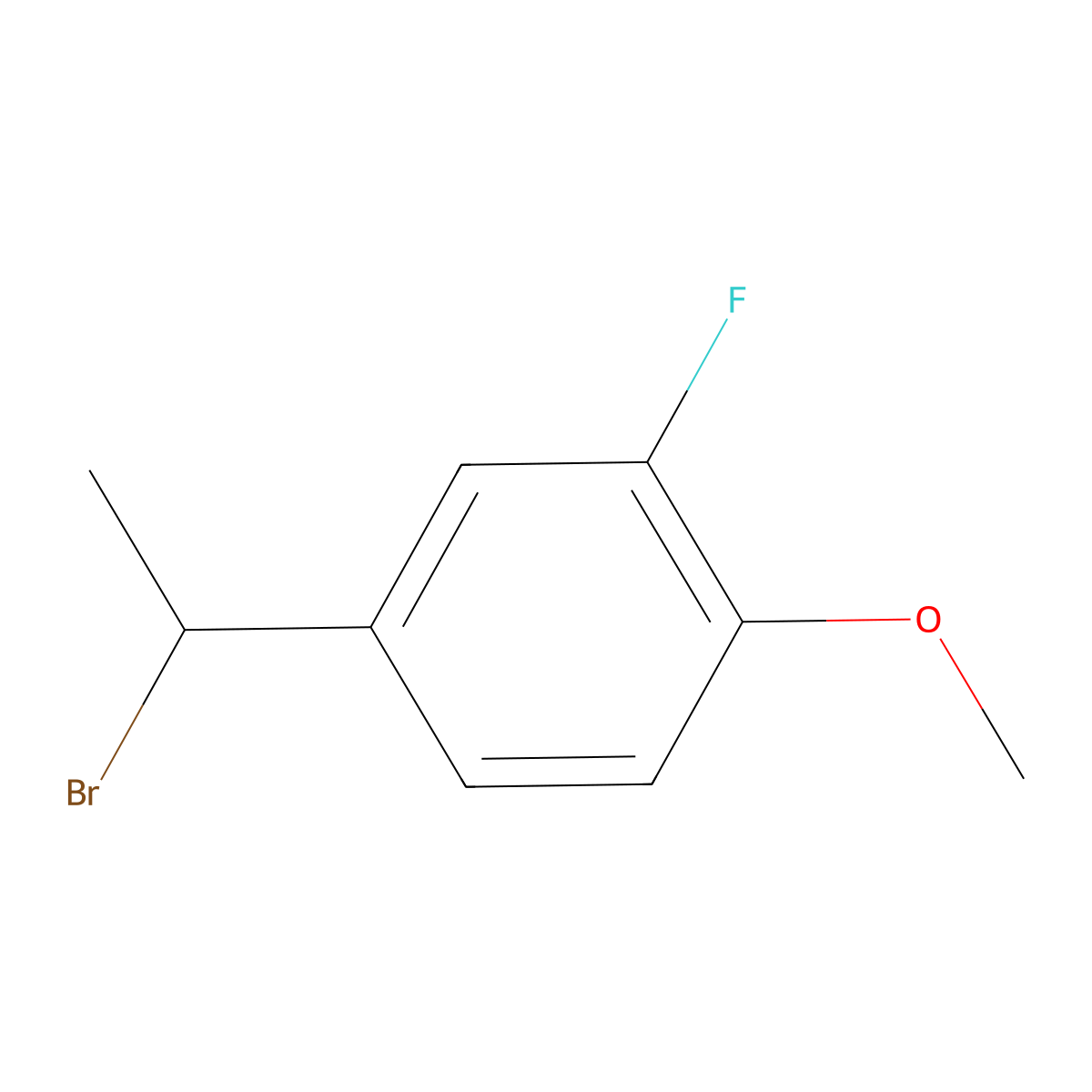 4-(1-Bromoethyl)-2-fluoro-1-methoxybenzene molecular structure, CAS 1094304-27-4