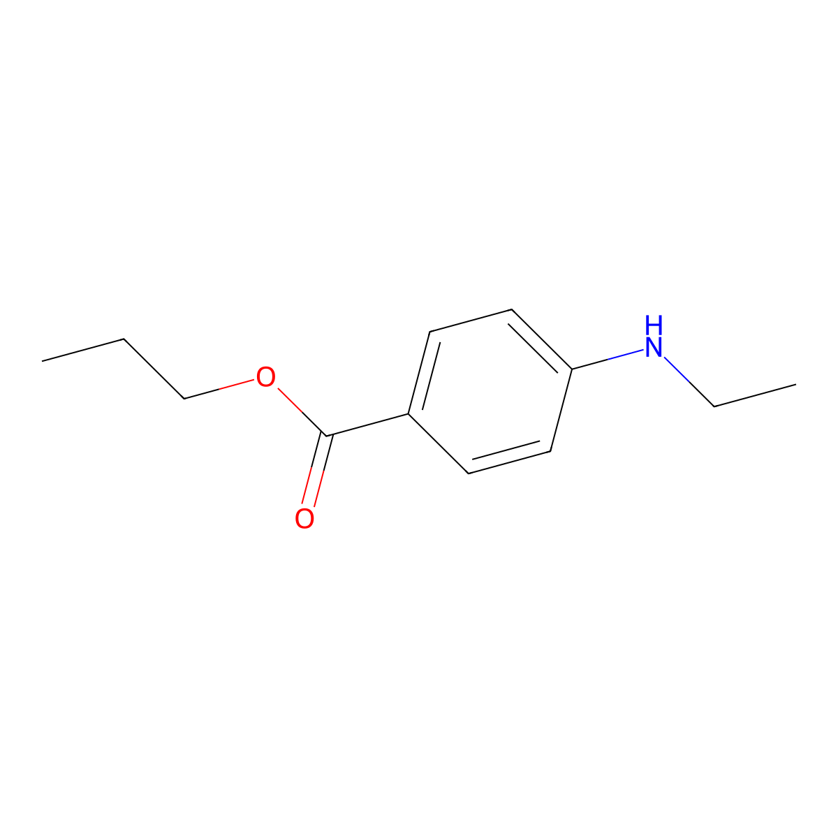 Propyl 4-(ethylamino)benzoate molecular structure, CAS 1094306-89-4