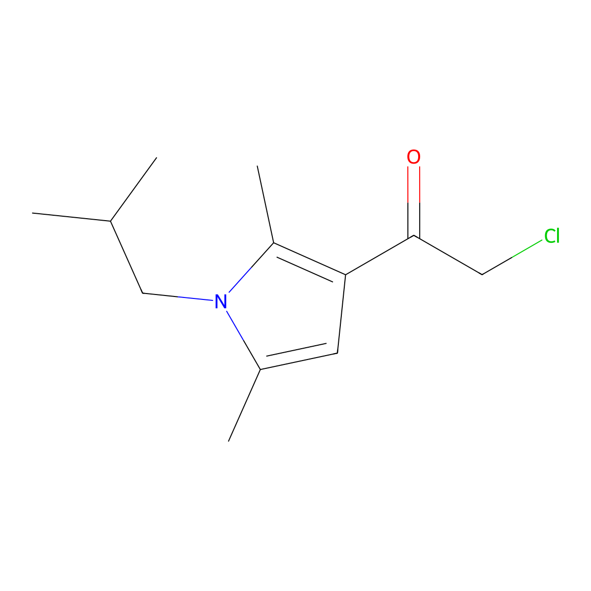 2-Chloro-1-(1-isobutyl-2,5-dimethyl-1h-pyrrol-3-yl)ethan-1-one molecular structure, CAS 1094308-43-6