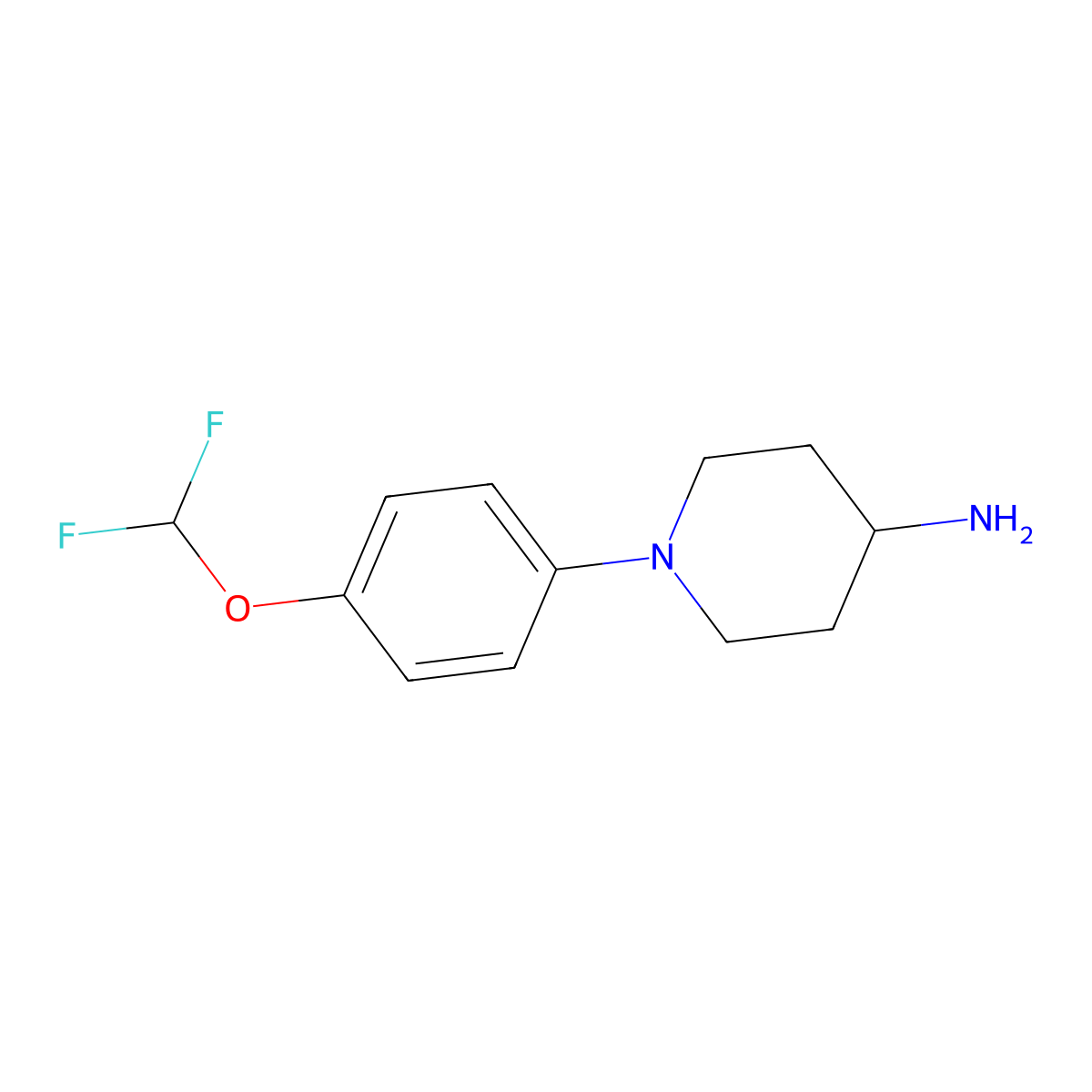 1-[4-(Difluoromethoxy)phenyl]piperidin-4-amine molecular structure, CAS 1094308-87-8