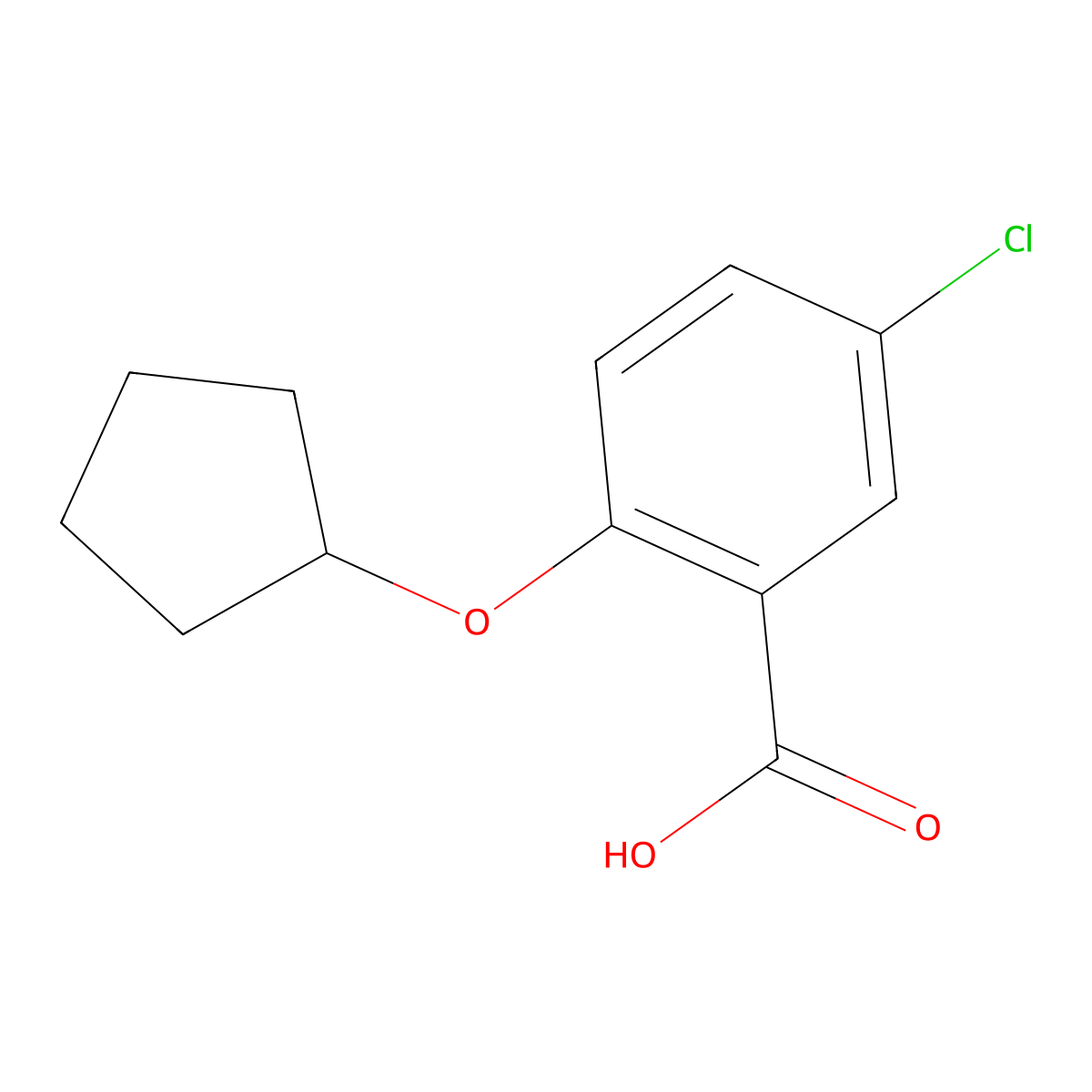5-Chloro-2-(cyclopentyloxy)benzoic acid molecular structure, CAS 1094310-78-7