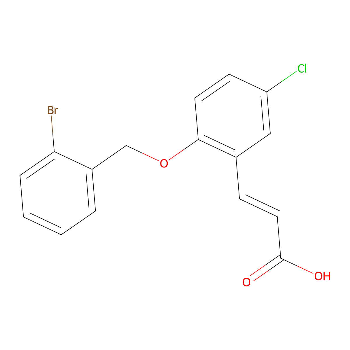 3-{2-[(2-Bromophenyl)methoxy]-5-chlorophenyl}prop-2-enoic acid molecular structure, CAS 1094311-11-1