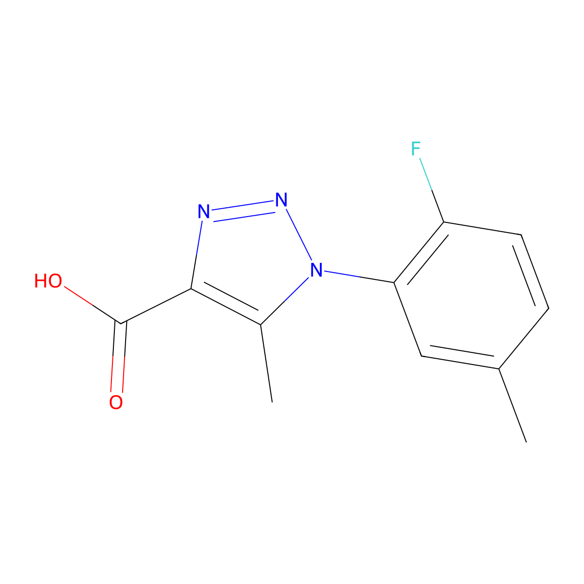 1-(2-fluoro-5-methylphenyl)-5-methyl-1H-1,2,3-triazole-4-carboxylic acid molecular structure, CAS 1094311-21-3