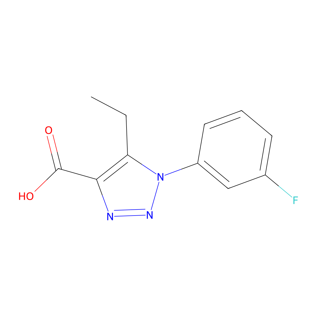 5-ethyl-1-(3-fluorophenyl)-1H-1,2,3-triazole-4-carboxylic acid molecular structure, CAS 1094311-25-7