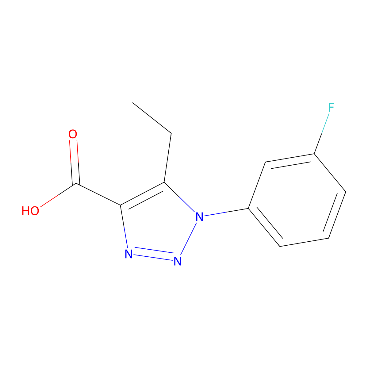 5-ethyl-1-(3-fluorophenyl)-1H-1,2,3-triazole-4-carboxylic acid molecular structure, CAS 1094311-25-7