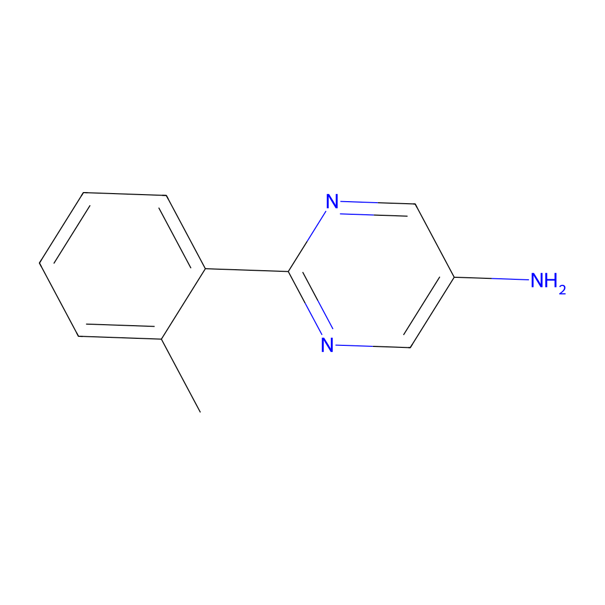 5-Amino-2-(o-tolyl)pyrimidine molecular structure, CAS 1094311-60-0