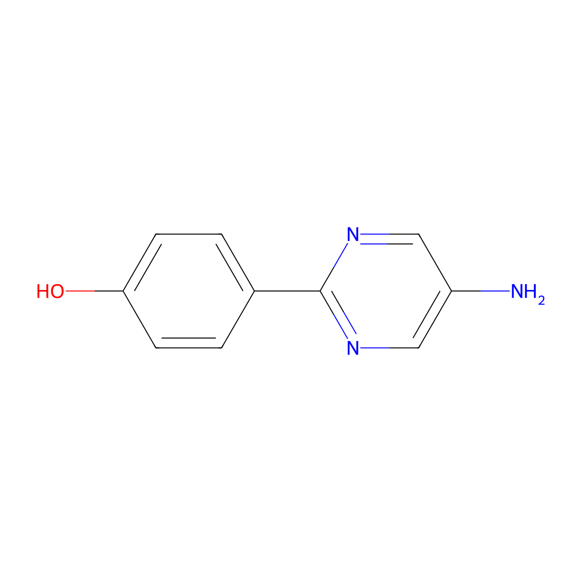 4-(5-Amino-2-pyrimidyl)phenol molecular structure, CAS 1094311-62-2