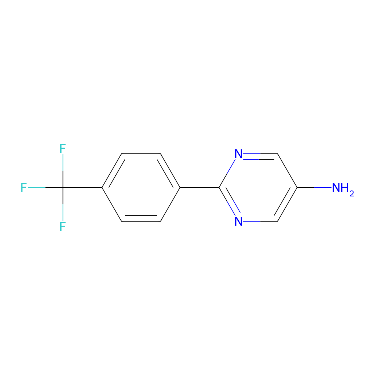 2-(4-(Trifluoromethyl)phenyl)pyrimidin-5-amine molecular structure, CAS 1094311-67-7